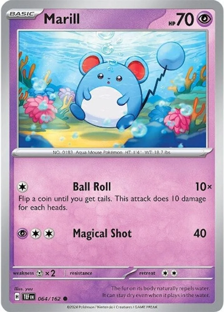 Marill (#064/162) (SV05: Temporal Forces) Near Mint Reverse Holofoil