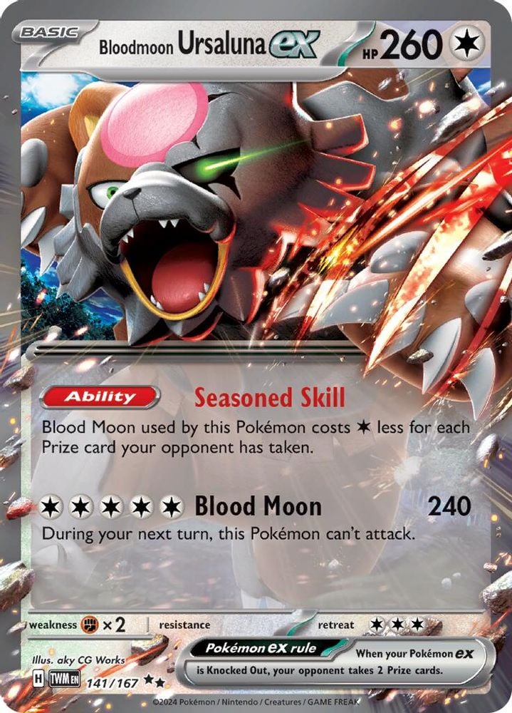 Bloodmoon Ursaluna ex 141 167 (#141/167) (SV06: Twilight Masquerade) Near Mint Holofoil