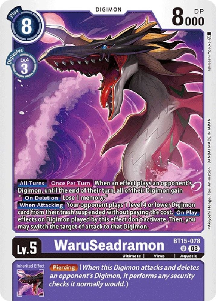 WaruSeadramon (#BT15-078 U) (Exceed Apocalypse) Near Mint