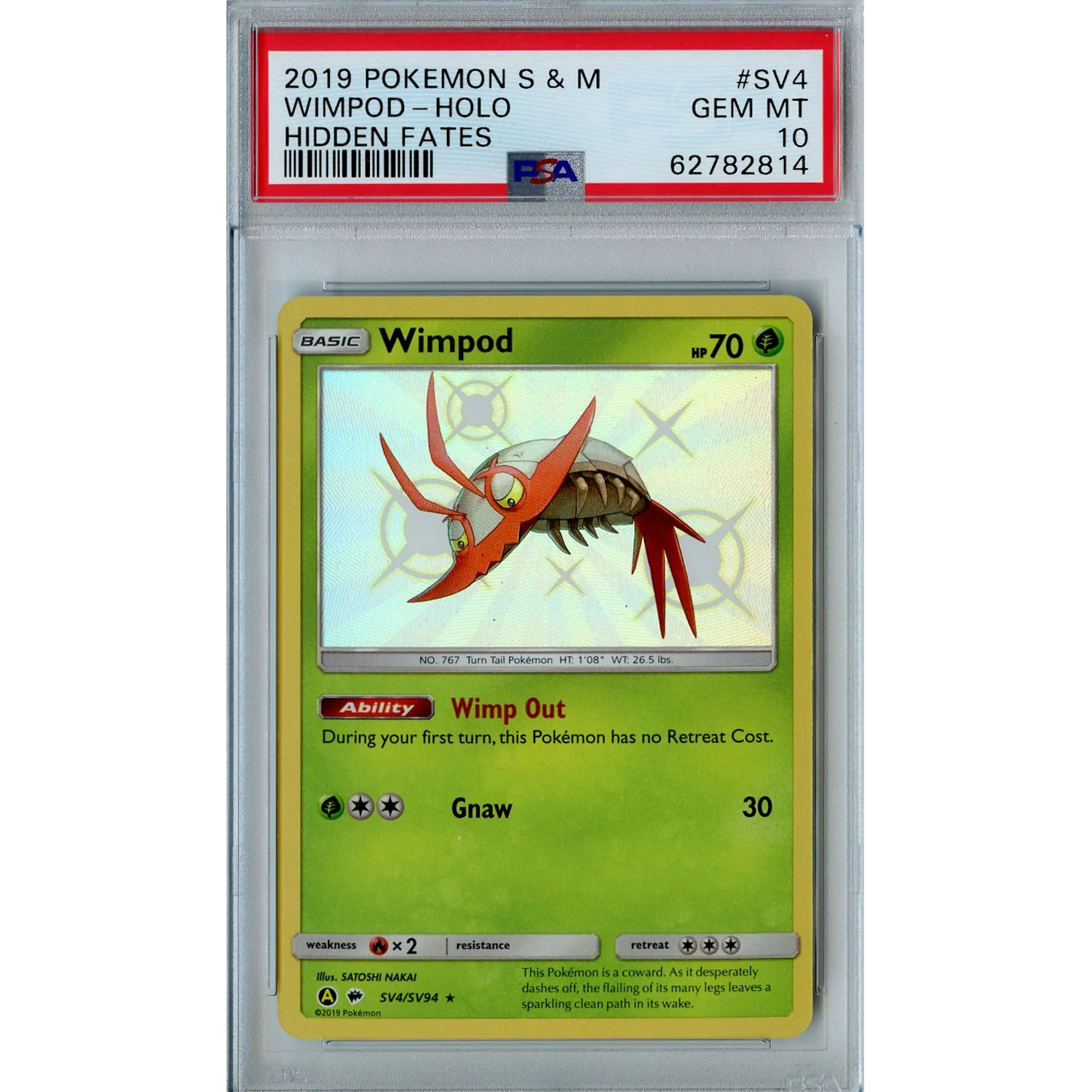 Wimpod (SV4/SV94) - Holo Rare - Hidden Fates [PSA 10]